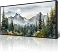 Wapluam Large Canvas Wall Decor For Living Room Bedroom - Modern Office Wall Art - Abstract Mountain Landscape - Stretched And Framed - Ready To Hang - Black Framed