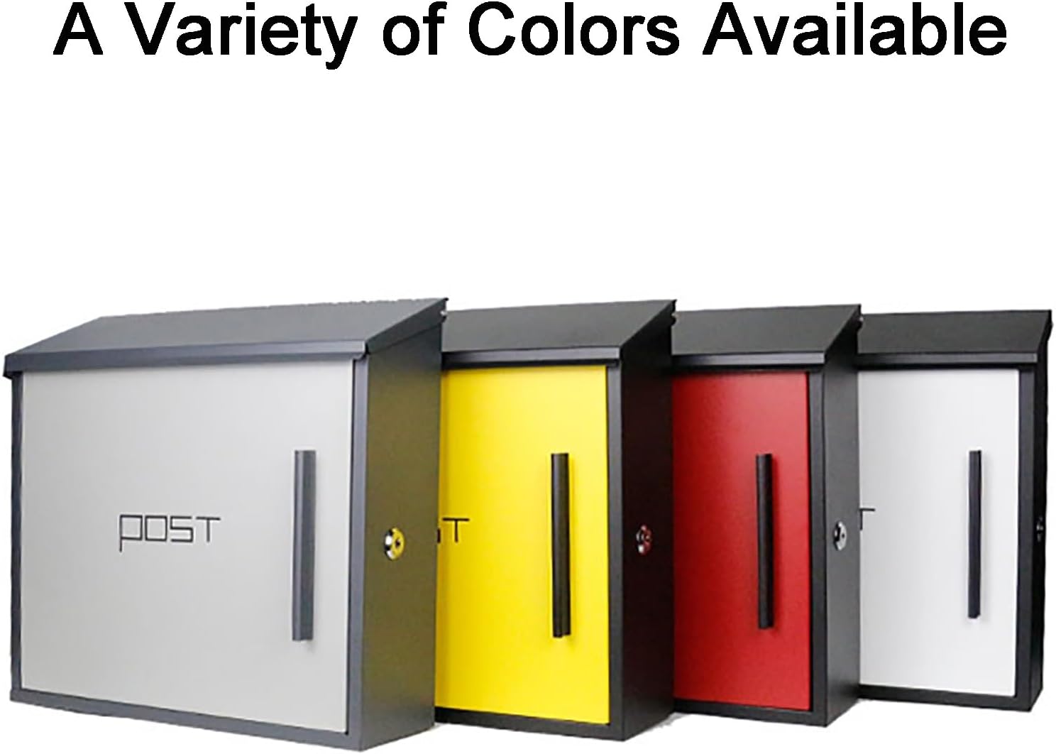 Mailboxes for Outside, Modern Design Mailbox, Large Capacity Galvanized Sheet Mail Box, with Key Lock Secure Metal Mailbox, Easy to Install(Red)