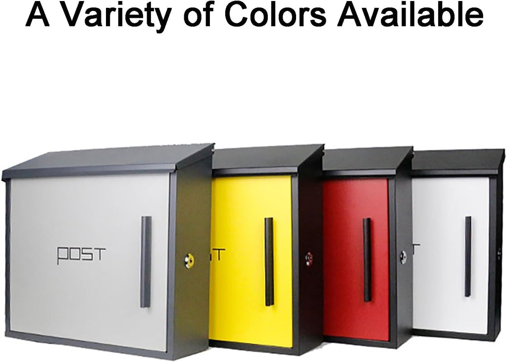 Mailboxes for Outside, Modern Design Mailbox, Large Capacity Galvanized Sheet Mail Box, with Key Lock Secure Metal Mailbox, Easy to Install(Gray)