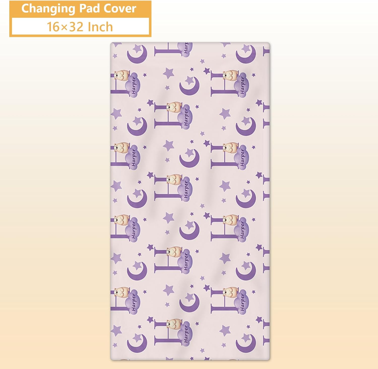 Terwex Custom Crib Bedding Set, 5 Pcs Personalized Nursery Bedding Sets with Name, Infant Bedding Set for Baby Girl Boy, Purple Polar Bear Double Layer Baby Crib Set, Toddlers Babies Customized Gifts