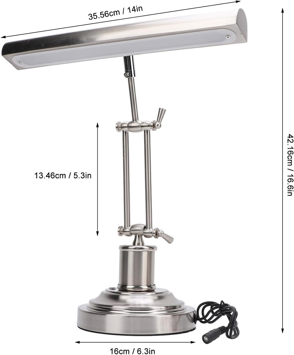 Pomya LED Piano Lamp 12W Touch Control, Music Stand Light, Eye Caring CRI85 Desk Lamp with 360 Adjustable Head, Sheet Music Light for Piano, Desk, Reading (US Plug)