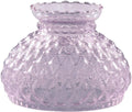 B&P Lamp® 7 Inch Fitter Pink Diamond Quilted Pattern Glass Student Shade with Crimped Top Design and 5 1/2 inch Height for Vintage and Antique Style Globes