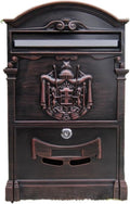 letterbox Wall Mount Locking Vintage Lockable Metal Mailboxe Large Capacity Postbox Security Mail Box for Receiving Mail
