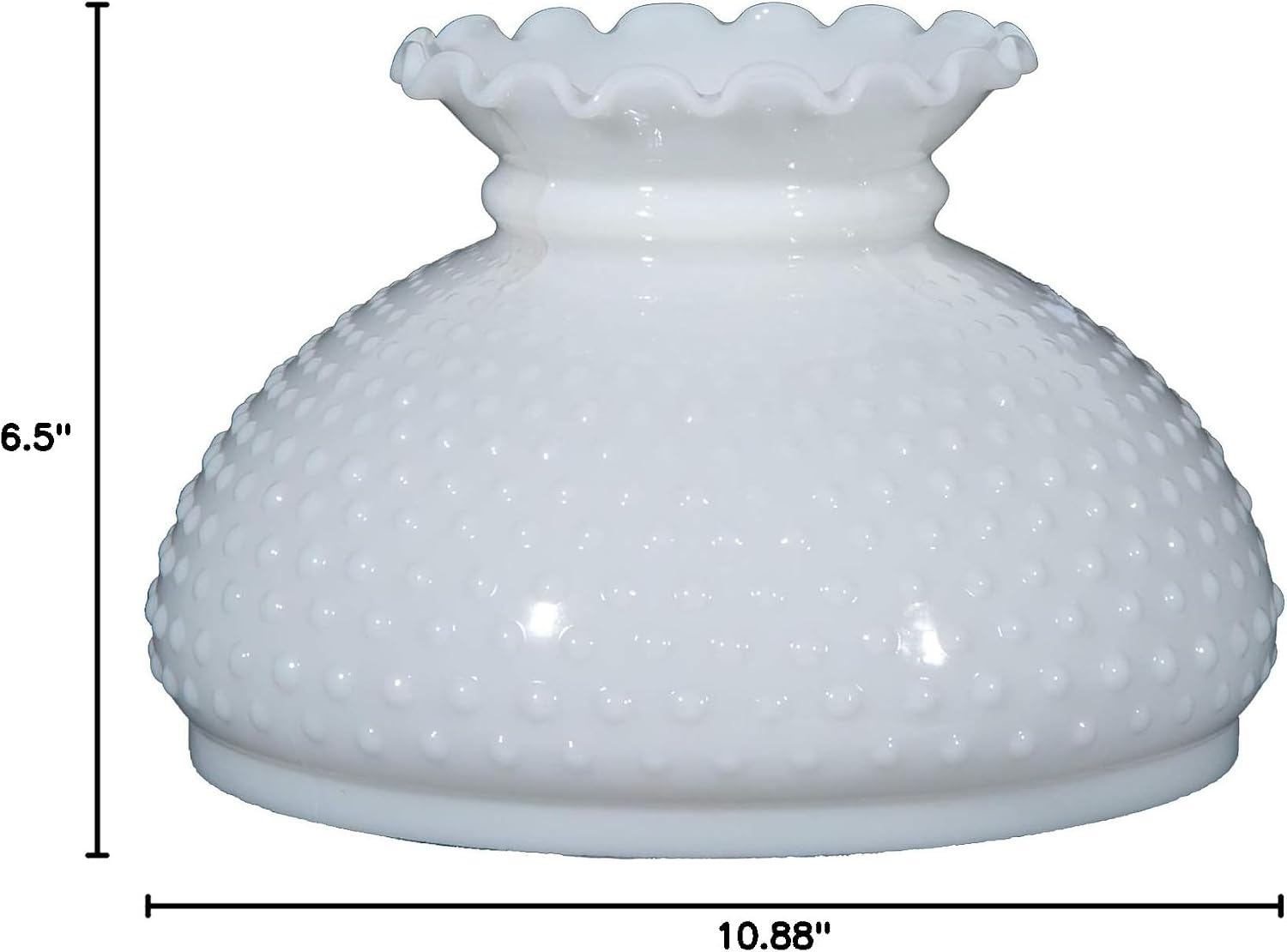 B&P Lamp 10 Inch Cased White Glass Hobnail Student Shade