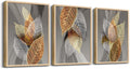 Natural Wood Framed Wall Art For Living Room Large Size Wall Decorations For Bedroom Office Wall Decor Abstract Leaves Painting Framed Wall Pictures Artwork Kitchen Home Decor of 3 Piece Art Prints