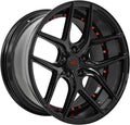 Divino | 20 Inch Rims (Set of 4 Wheels) - Gloss Black with Red Rivets Finish - Fits Most Sedans, Coupes, and SUVs - Concave Rim Wheel