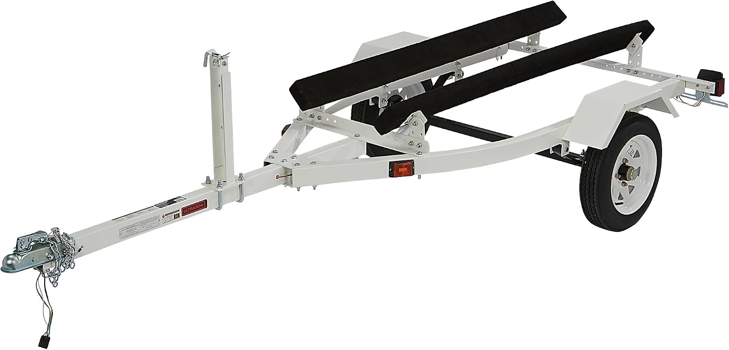 Jet Ski Trailer Kit, PWC Steel Trailer with 610-Lb Load Capacity, 6.4ft x 3.3ft Deck, Adjustable Bunks, DOT-Approved LED Lights, Personal Watercraft Trailer