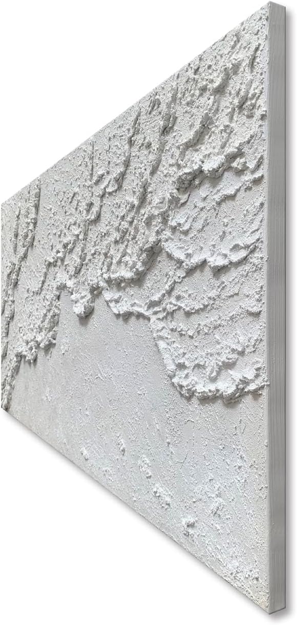 White Textured Wall Art Handmade Contemporary Modern Oil Painting On Canvas Ocean Wave Beach Abstract Painting for living Room Bedroom Decor