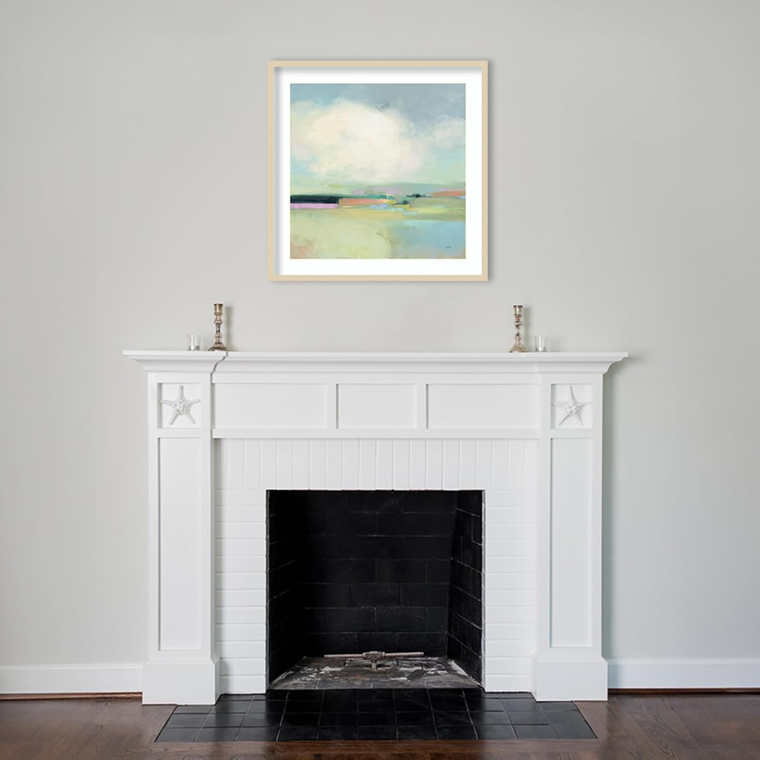 Amanti Art Framed Wall Art Print 33x33 Colorful Landscape by Julia Purinton, Abstract Wall Art, Modern Contemporary Decor, Large Poster Painting Artwork for Living Room, Bedroom, Bathroom, Kitchen,