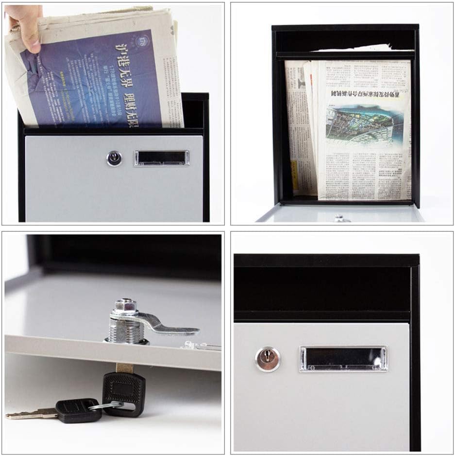Design Mailbox,Letterbox Metal 3 Colours,Post Mail Secure,Steel Square Letter Mail Post Box Wall Mountable Lock,Outdoor Premium Wall Mounted Lockable Mail Box,Waterproof Letter Box