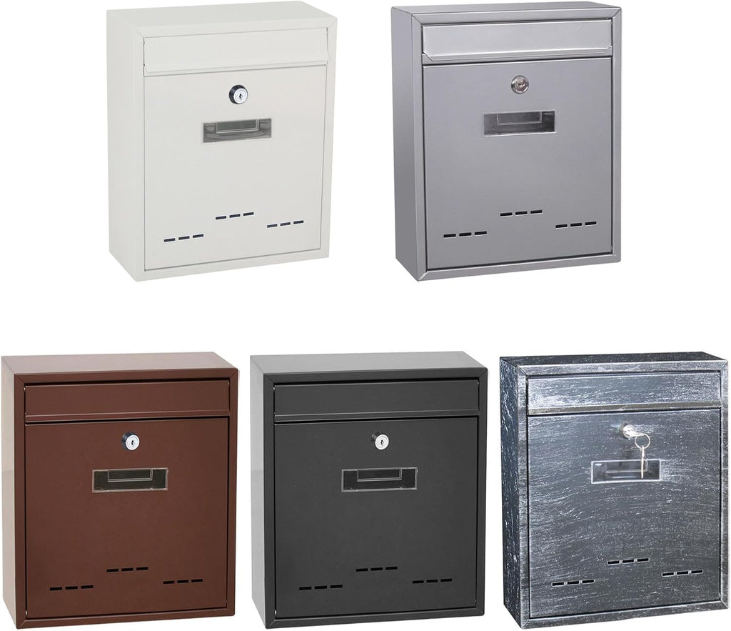 Post Box, Wall Mounted Letterbox, Letter Boxletterbox Wall Mount Mailbox Large Lockable Outdoor Metal Mail Box Post Letter Letter Box For Door Home Decorative Office Safe Mailbox mailbox ( Color : Whi