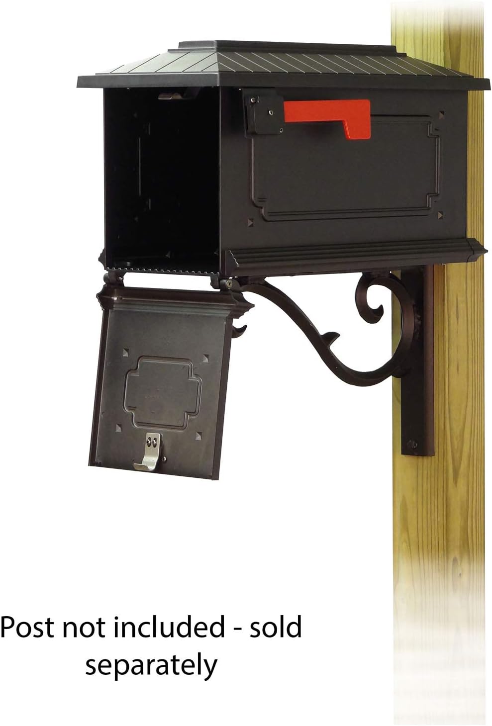 Special Lite Kingston Curbside Mailbox with Sorrento Front Single Mailbox Mounting Bracket - TC-SOR-FS-1017-BLK