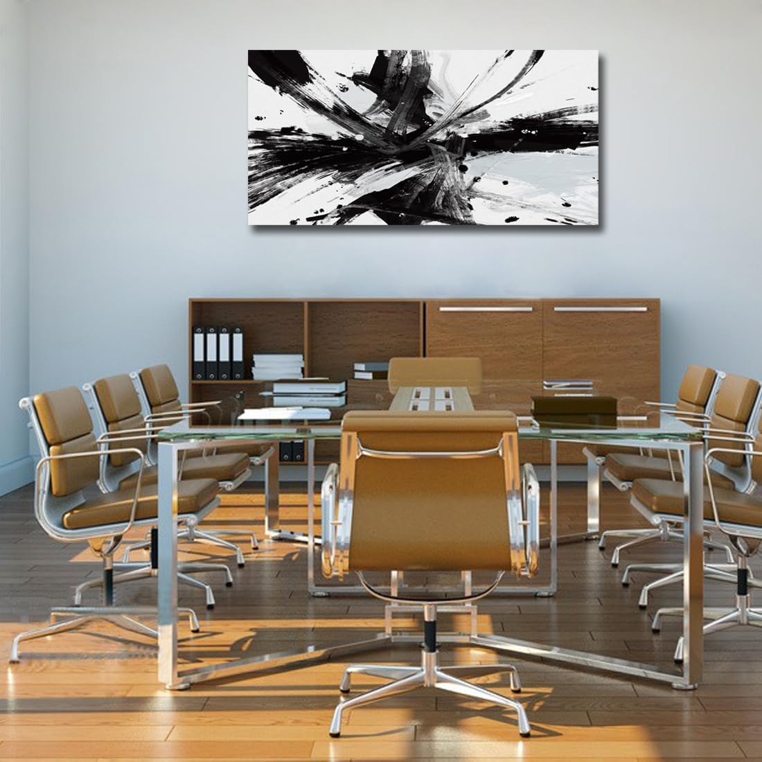 RUIFENGL Black and White Abstract Canvas Prints Wall Art for Office Wall Decor Black & White Graffiti Modern Paintings Artwork Pictures for Living Room Home Decoration Ready to Hang 30'x 60' Xlarge