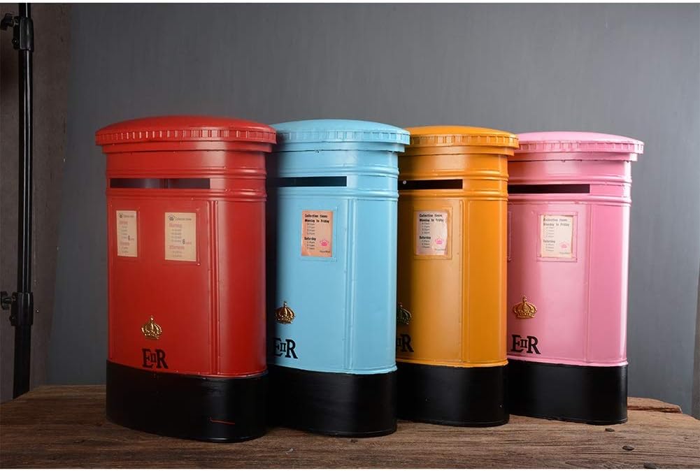 Letterboxes Mailbox Wall-Mounted Mail Boxes Community Postbox Letter Box Villa Letter Box Villa Retro Mailbox (Pink) (Orange)