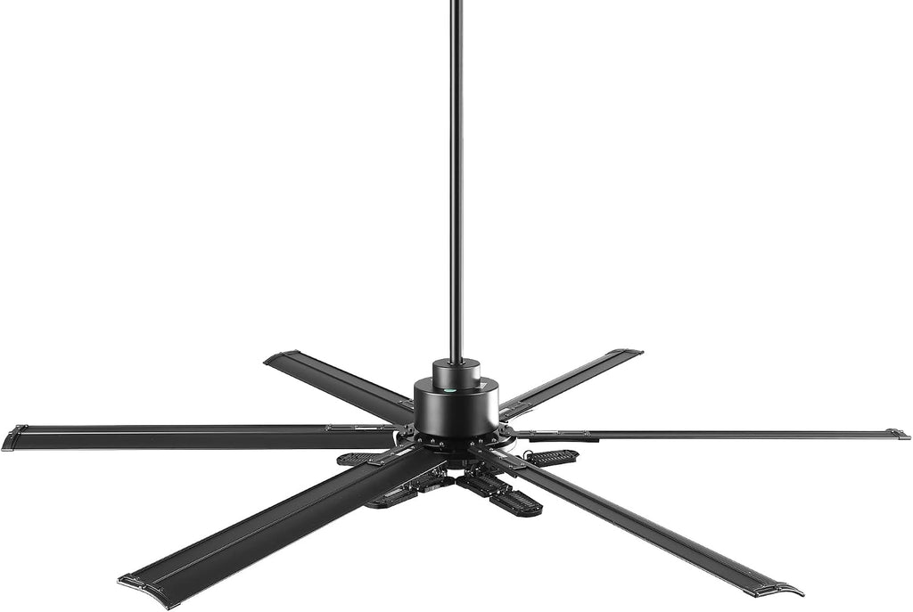 72 Inch Large Ceiling Fan with Lights and Remote, Industrial High CFM Ceiling Fans for Shop Garage Barn, 6609LM Super Bright LED, 6 Aluminum Blades, Reversible Quiet DC Motor, Matte Black