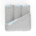 QuickZip Crib Sheet Set - Faster, Safer, Easier Baby Crib Sheets - Includes1 Wraparound Base & 3 Zip-On Crib Sheets – Misty Gray 100% Cotton - Fits All Standard Crib Mattresses