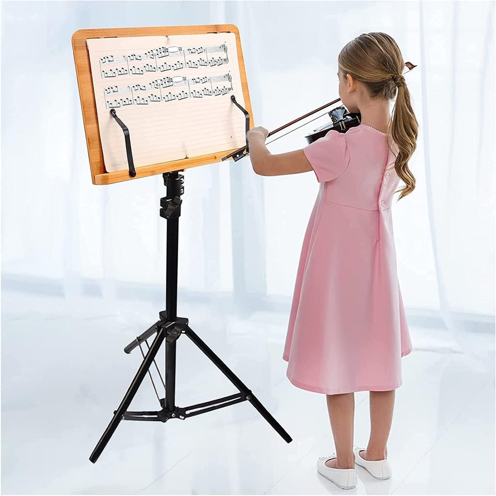 Wooden Sheet Music Stand for Piano Violin Guitar Drums - 28'-71' Adjustable Compact Collapsible Floor Standing Music Stand, Easy to Assemble (Size : Style 1)