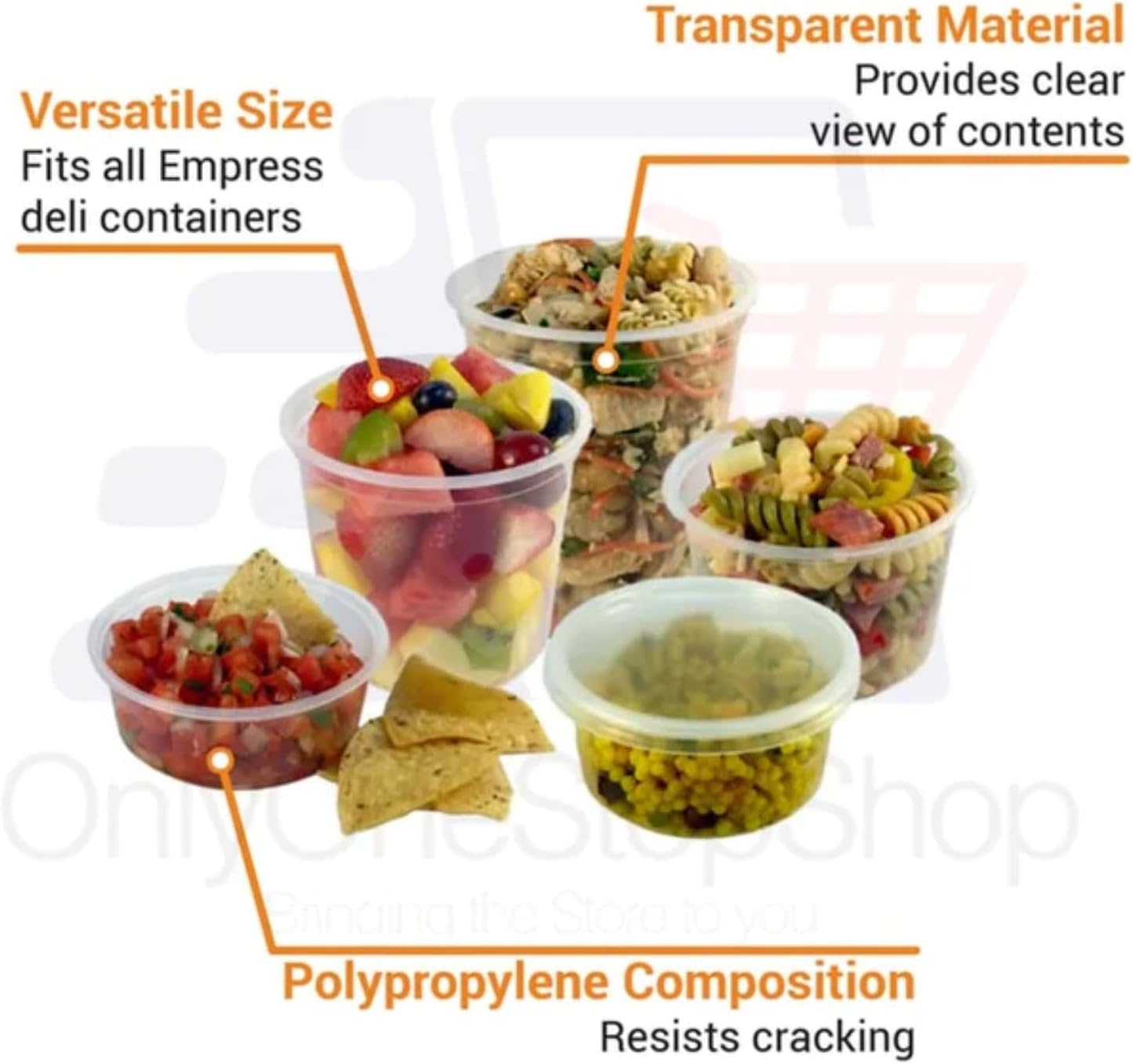 64 Oz Heavyweight Plastic Deli Containers with Airtight Lids | BPA Free Storage Cups for Soup Meal Prep Leftovers Takeout | Microwave Freezer Safe Reusable Containers | 100 Pack