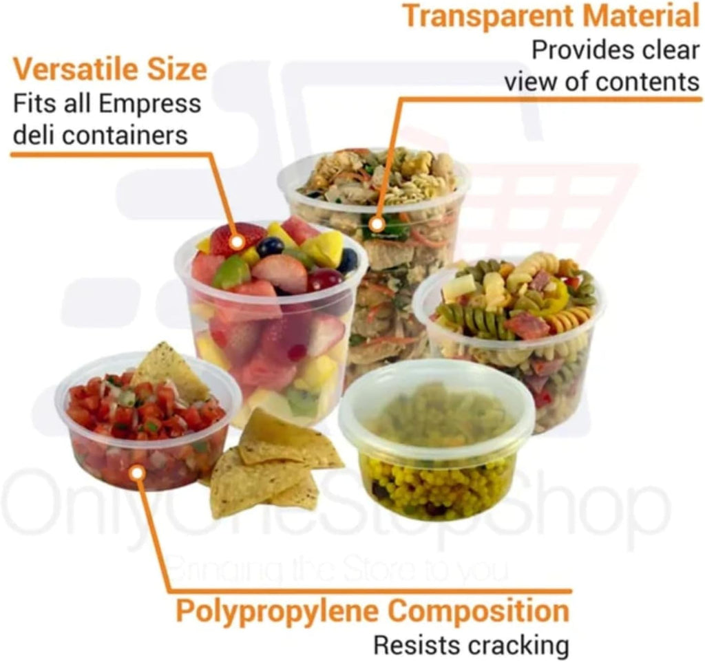 64 Oz Heavyweight Plastic Deli Containers with Airtight Lids | BPA Free Storage Cups for Soup Meal Prep Leftovers Takeout | Microwave Freezer Safe Reusable Containers | 200 Pack