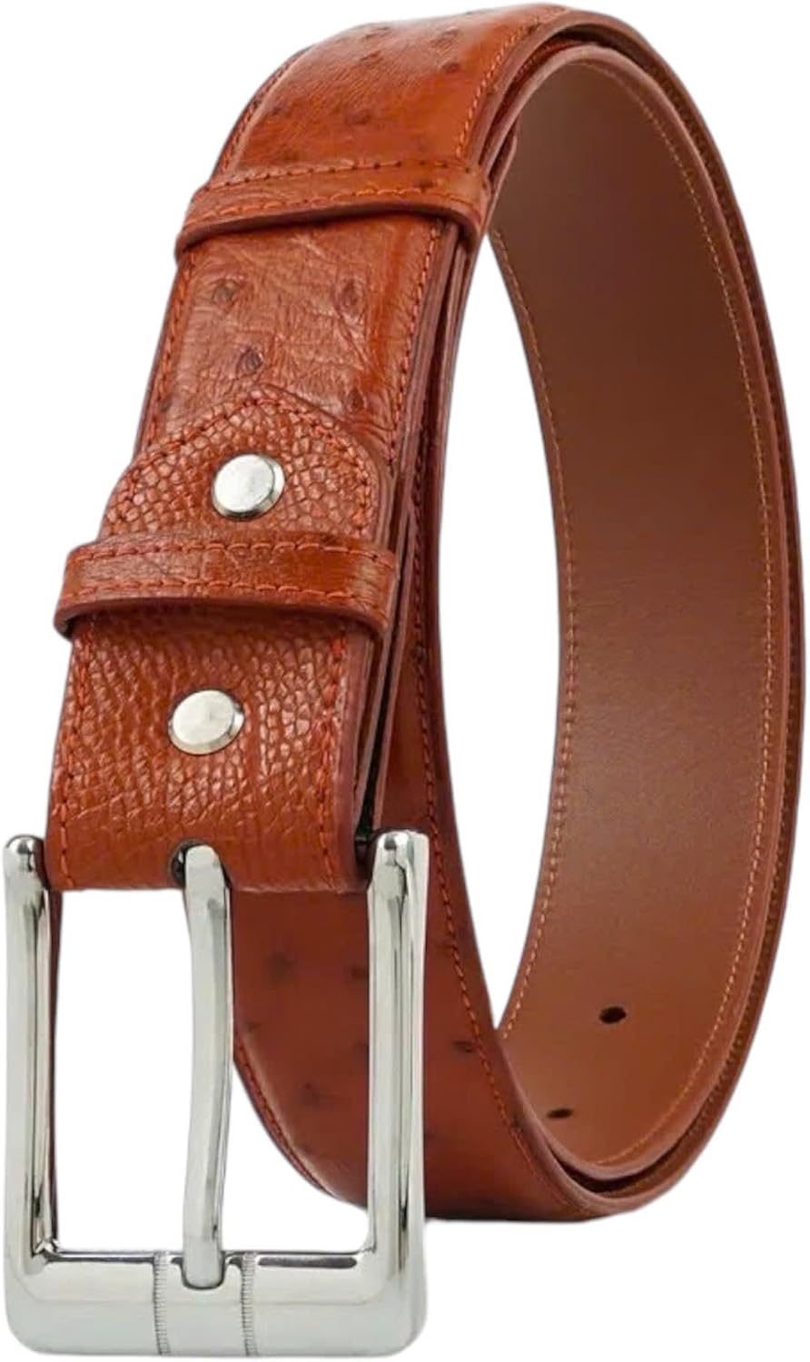 Black Genuine Ostrich leather belts buckcle for men Ostrich Leg Belt Skin buckle mens width 1.5' gift for him