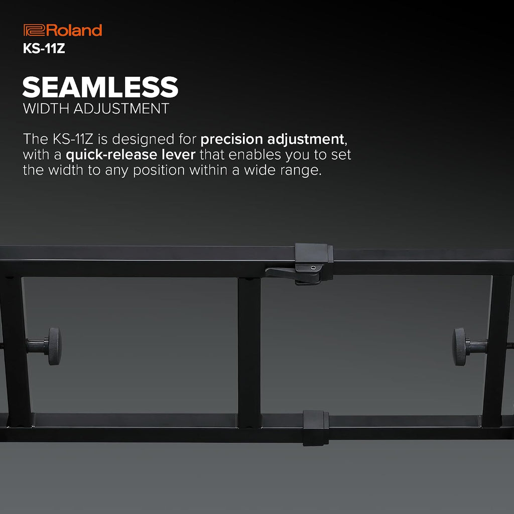 Roland KS-11Z Keyboard Stand | Heavy-Duty Z-Stand with Wide Adjustment Range for 88-Note Stage Pianos & Other Keyboards | Foldable Padded Support Arms | Easy Transport & Storage