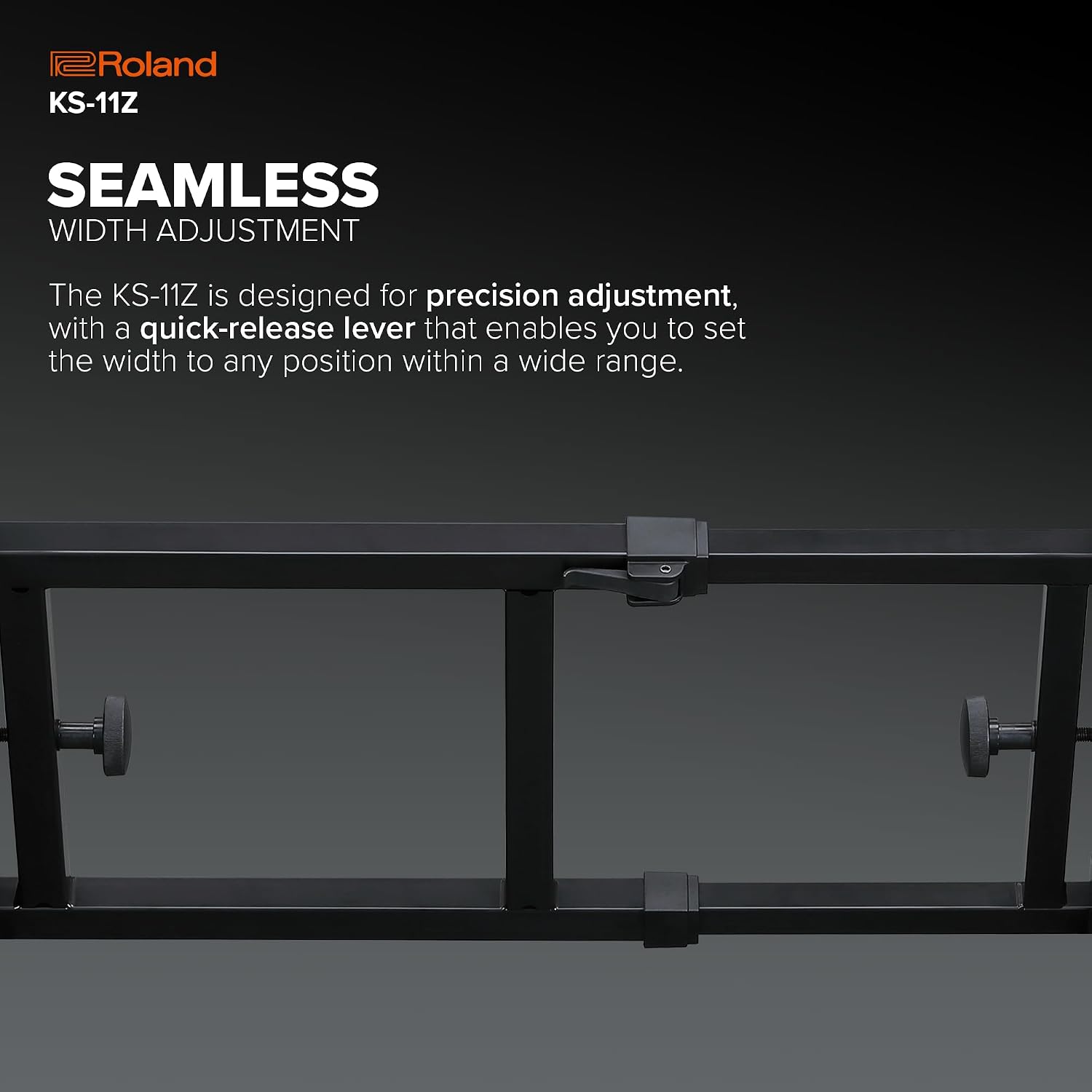 Roland KS-11Z Keyboard Stand | Heavy-Duty Z-Stand with Wide Adjustment Range for 88-Note Stage Pianos & Other Keyboards | Foldable Padded Support Arms | Easy Transport & Storage
