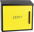 Mailboxes for Outside, Modern Design Mailbox, Large Capacity Galvanized Sheet Mail Box, with Key Lock Secure Metal Mailbox, Easy to Install(Yellow)