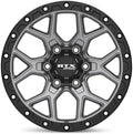 20x9 inch Custom Wheel - Matte Gunmetal with Black Lip and Milled Rivets Offroad Design Aluminum Alloy Rim Offroad Bolt- Pattern 6x139.7 mm Offset 20 mm
