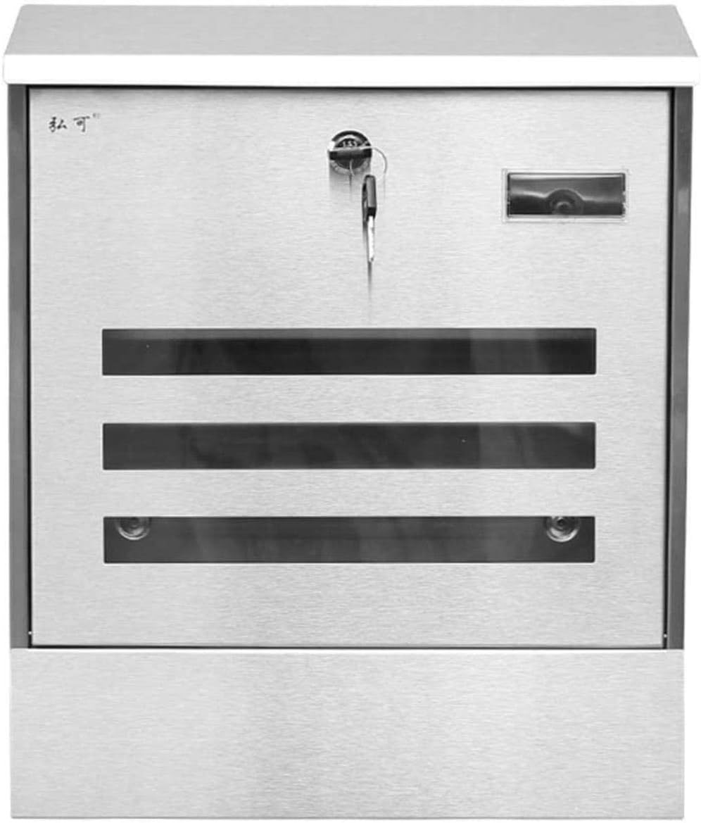 Mailbox Postbox Stainless Steel Letter Box Outdoor Creative Large Letter Box Outdoor Wall-Mounted Home