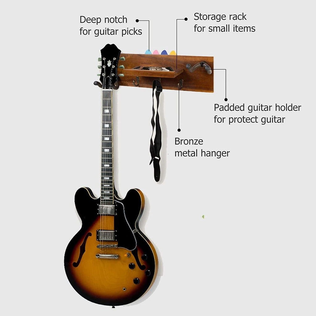 Music Stand Wall Mounted Acoustic Guitar Stand Music Stands with Hook/Shelf Music Holder Home Sheet Music Stands Guitar Storage Display Rack More Stable
