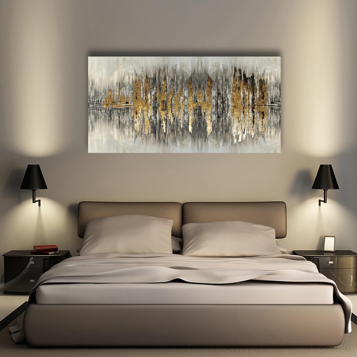 Color Block Abstract Pictures Canvas Wall Art for Living room Bedroom Wall Decor,Picture Wall Art Print Paitnings for home Decor,Morden Artwork Line Drawing Canvas Art Stretched -70x35inches