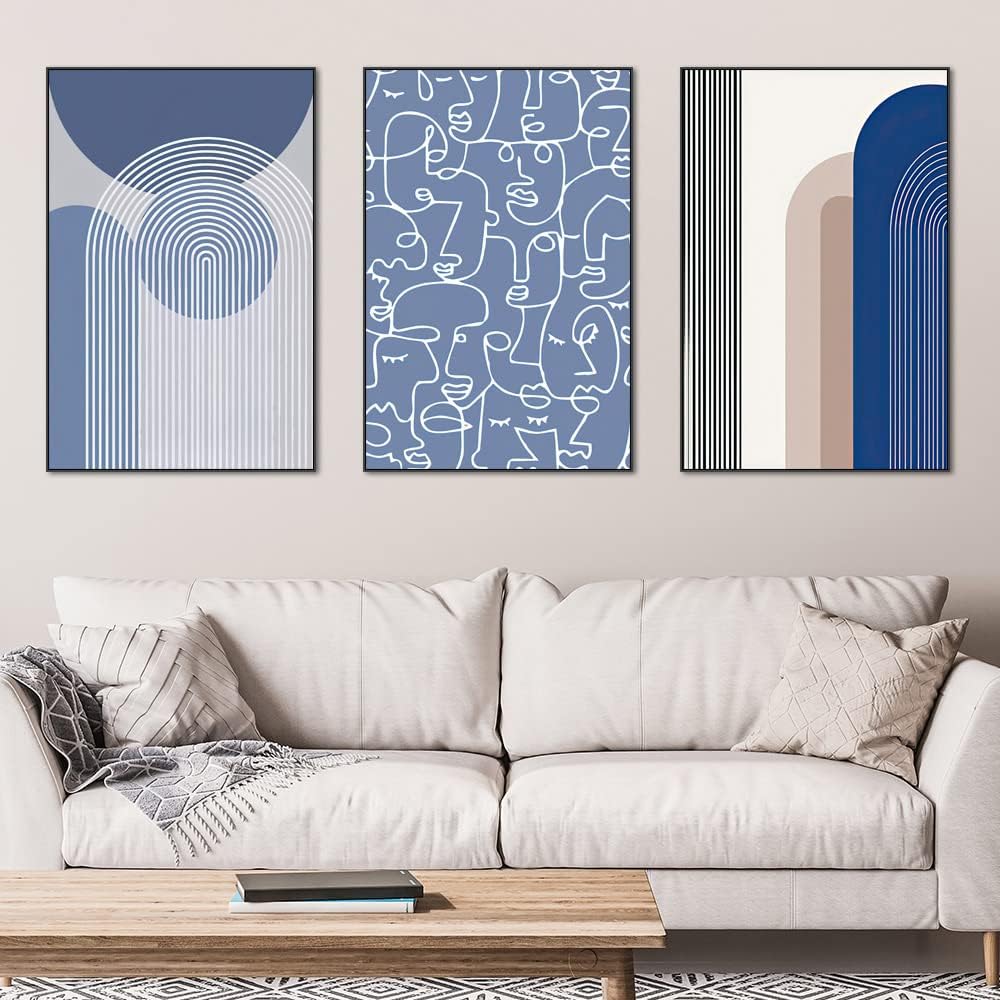 FCHUI Framed Canvas Wall Art Set, minimalism Abstract Boho Oil Painting Photo Modern Posters Prints Ready to Decor Hanging Living Room Bedroom Bathroom Office Home Wall Decor