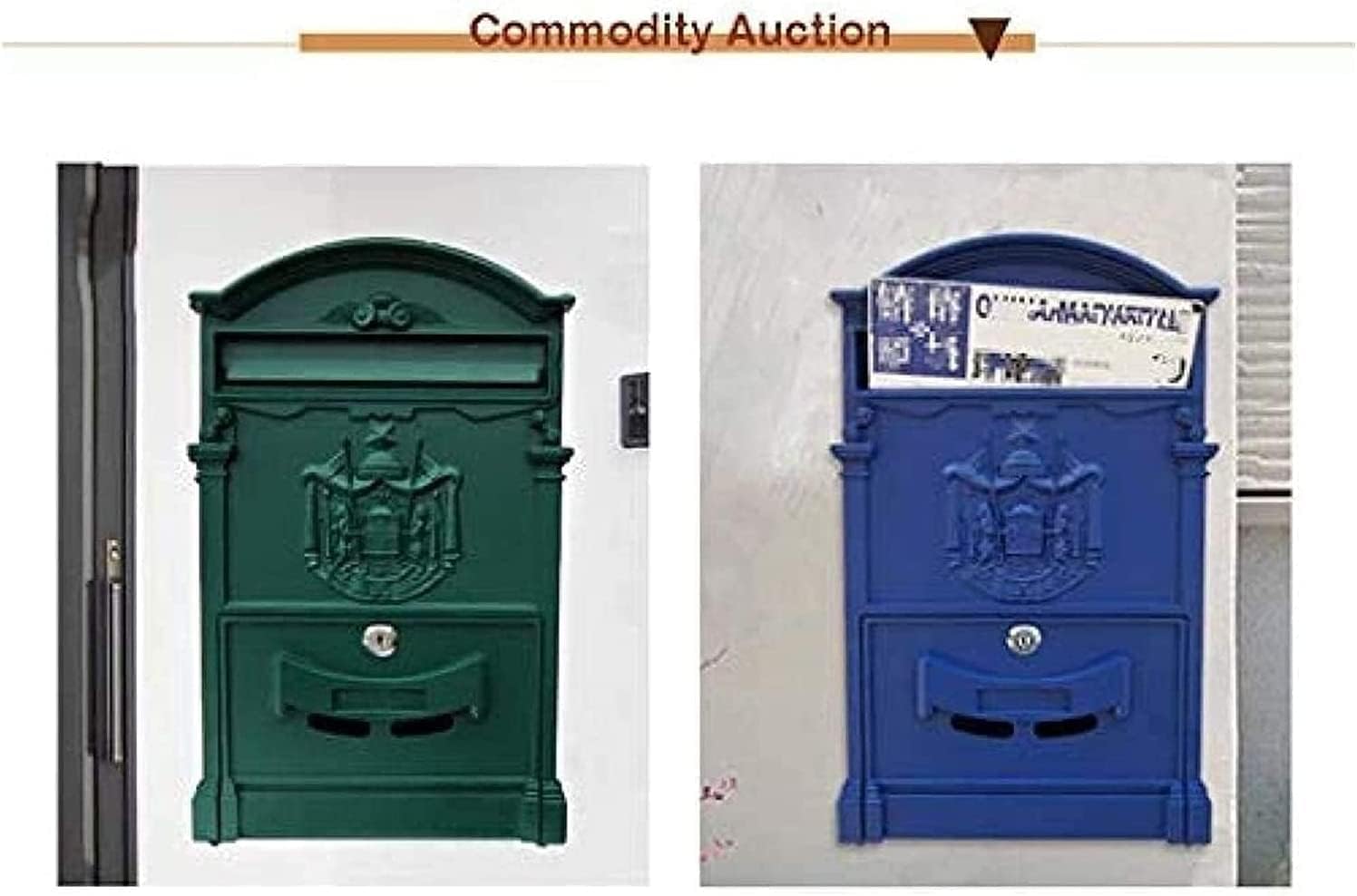 JYDQM Suggestion Box Drop Box Donation Box Vintage European Mailbox Aluminum Mail Box Post Box Secure Letterbox Parcel Box Drop Box (Color : C)