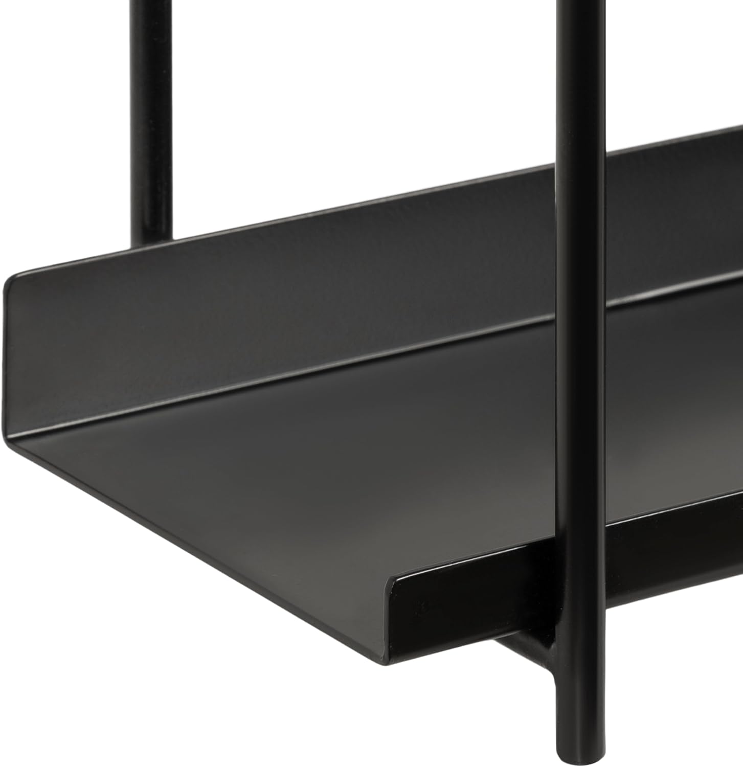 Kate and Laurel Dominic Modern Metal Bathroom Shelf; 28 x 7 x 15; Black; Contemporary Sleek 2-Tier Floating Shelves for Wall Decor; Display; and Over Toilet Storage