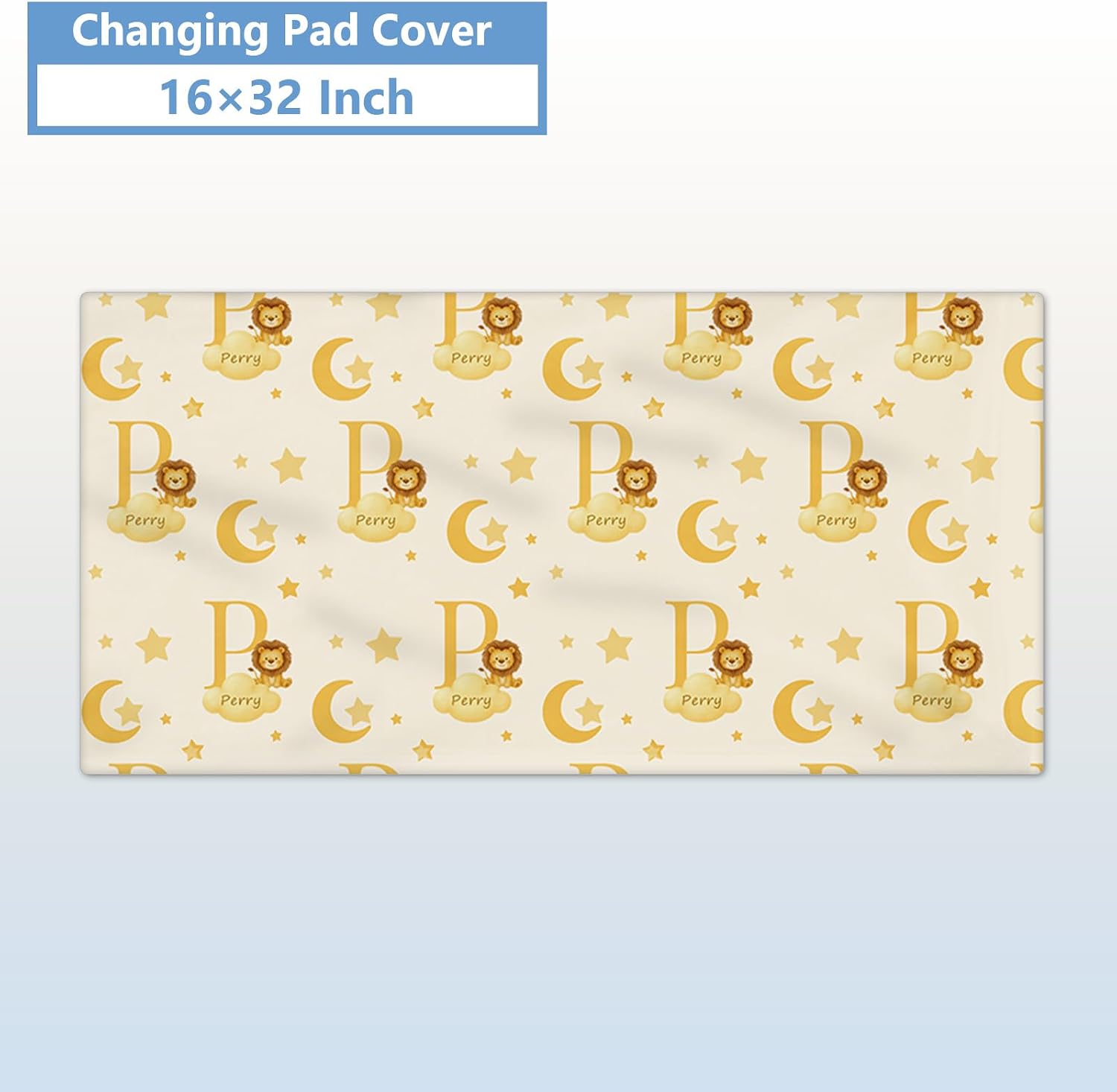 KAINSY Custom Crib Bedding Set, 5 Pcs Personalized Name Monogram Baby Crib Sets for Infants Toddlers, Yellow Lion Nursery Bedding Set for Boys Girls, Double Layer Baby Bedding Sets Customized Gifts