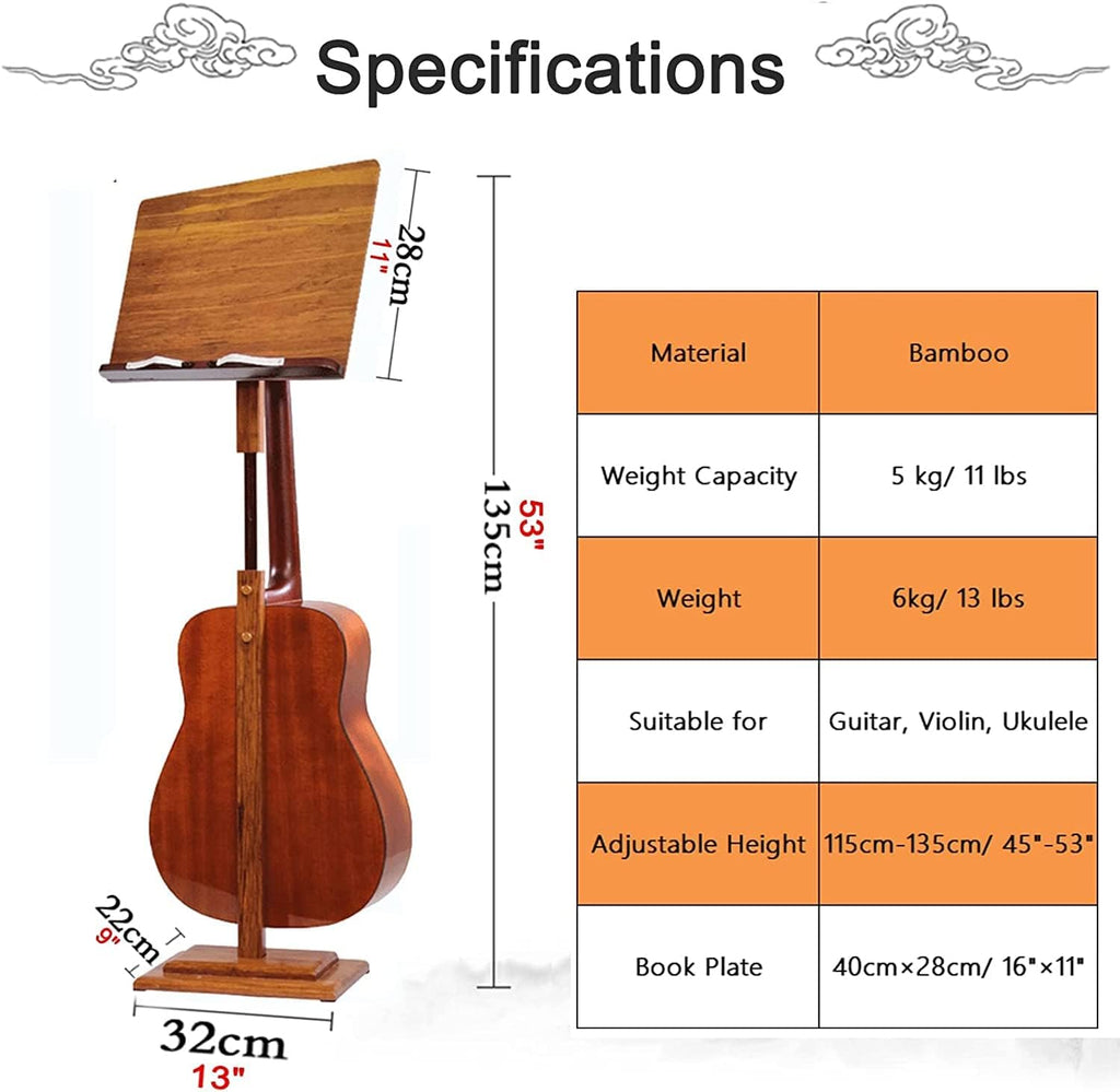 Music Stand Music Stands Heavy Duty Wooden Music Holder Portable Sheet Music Stands Vintage Style Adjustable Height Music Stands More Stable
