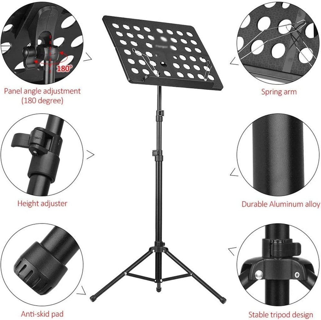 Music Stands Aluminum Alloy Portable Music Holder Adjustable Height Sheet Music Stands for Violin Guitar Home Book Holder