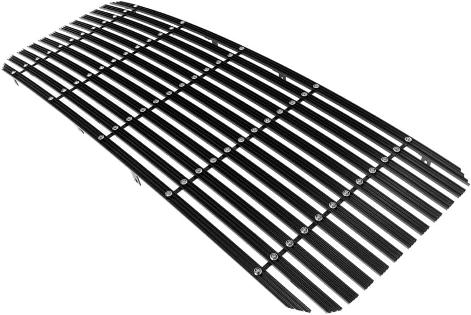 APS Premium Aluminum Black Rivet Studs Wide Billet Grille Grill Insert Compatible with GMC Sierra 2500 3500 2015 2016 2017 2018 2019 Main Upper N19-U52368G