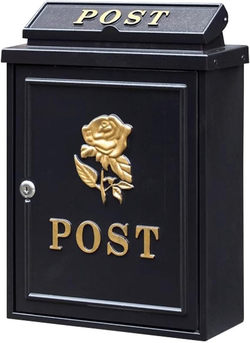 Mailbox Wall Mounted Letter Box Lockable Post Mail Box Parcel Letterbox Vintage Mailbox Lockable Mailbox Security Lockbox Outdoor Retro Aluminum Post Box