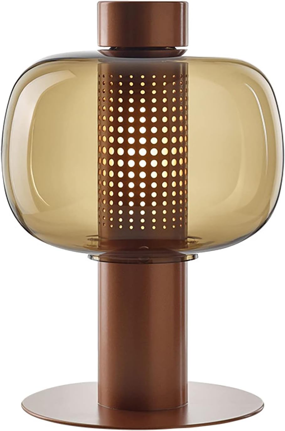 PURESILKS Modern Table Lamp Glass Shade Gold Base Minimalist Design Living Room Bedroom Office Coffee Shop Dimmable LED Light Decor Ambient Lighting