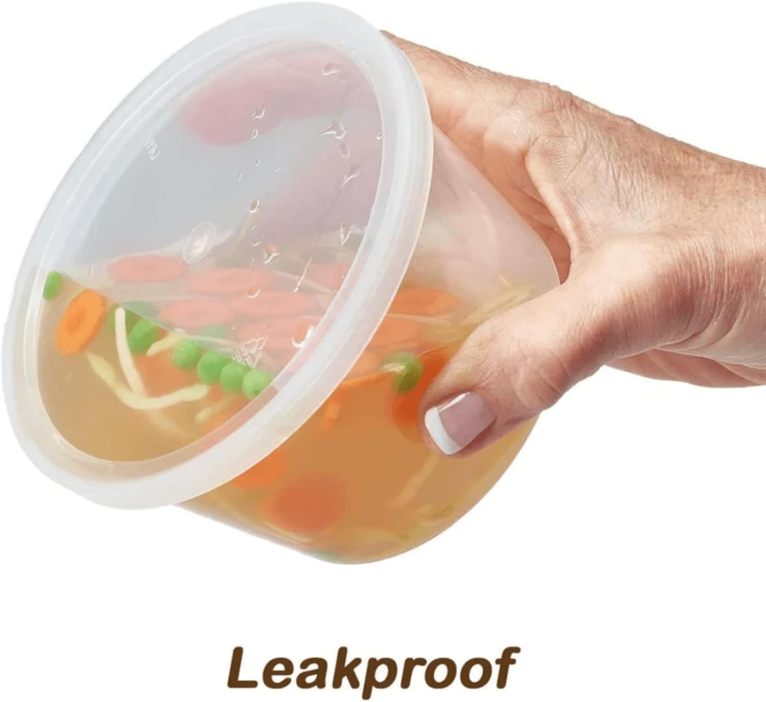 64 Oz Heavyweight Plastic Deli Containers with Airtight Lids | BPA Free Storage Cups for Soup Meal Prep Leftovers Takeout | Microwave Freezer Safe Reusable Containers | 200 Pack