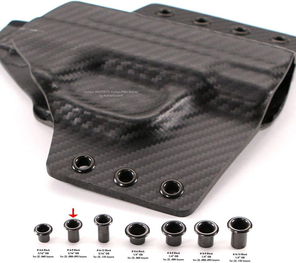 HolsterSmith Eyelet Setting Press + #6-9 & #8-9 Eyelet Bundle - (Master Series Press) - (Includes: Arbor Press, 3/16 + 1/4 Eyelet Setting Dies) - (#6-9 & #8-9 Black Coated Eyelets) - for DIY Hobby & C
