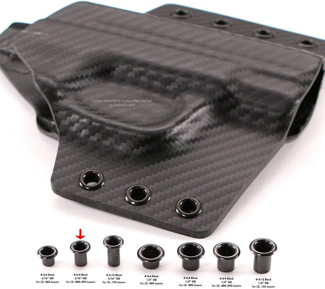 HolsterSmith Eyelet Setting Press + #6-9 & #8-9 Eyelet Bundle - (Master Series Press) - (Includes: Arbor Press, 3/16 + 1/4 Eyelet Setting Dies) - (#6-9 & #8-9 Black Coated Eyelets) - for DIY Hobby & C