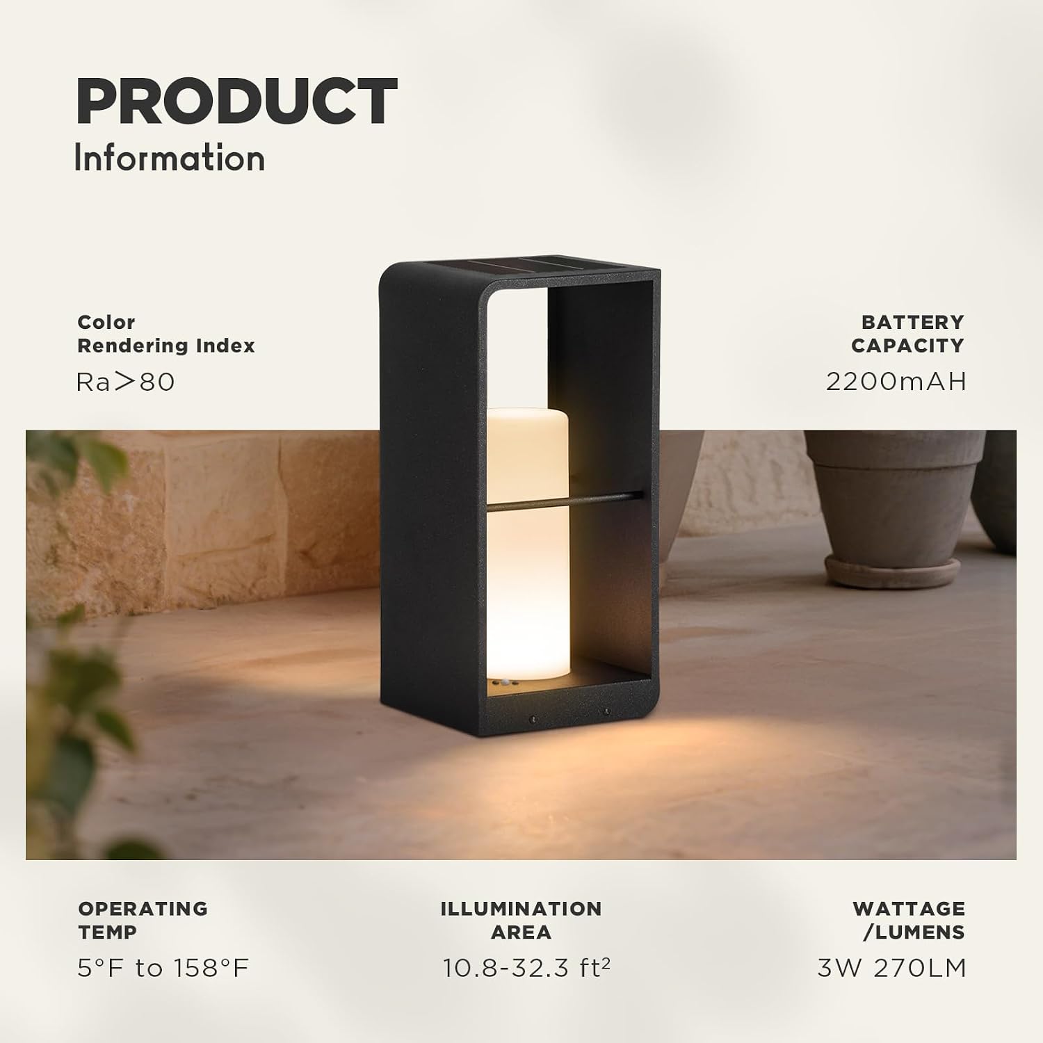 Outdoor Lights for Patio, IP65 Solar Lanterns Outdoor Waterproof, Dusk to Dawn Floor Lamp with 3000K LED, Solar Powered Landscape Lighting for Garden, Yard, Deck, Backyard, Porch and Path
