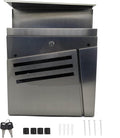 Wall-Mount Mailbox, Brushed Stainless Steel Panel, Rust Resistant Large Capacity House Mailbox, Modern Drop Mailboxes for Outside, Metal Post Box(D)