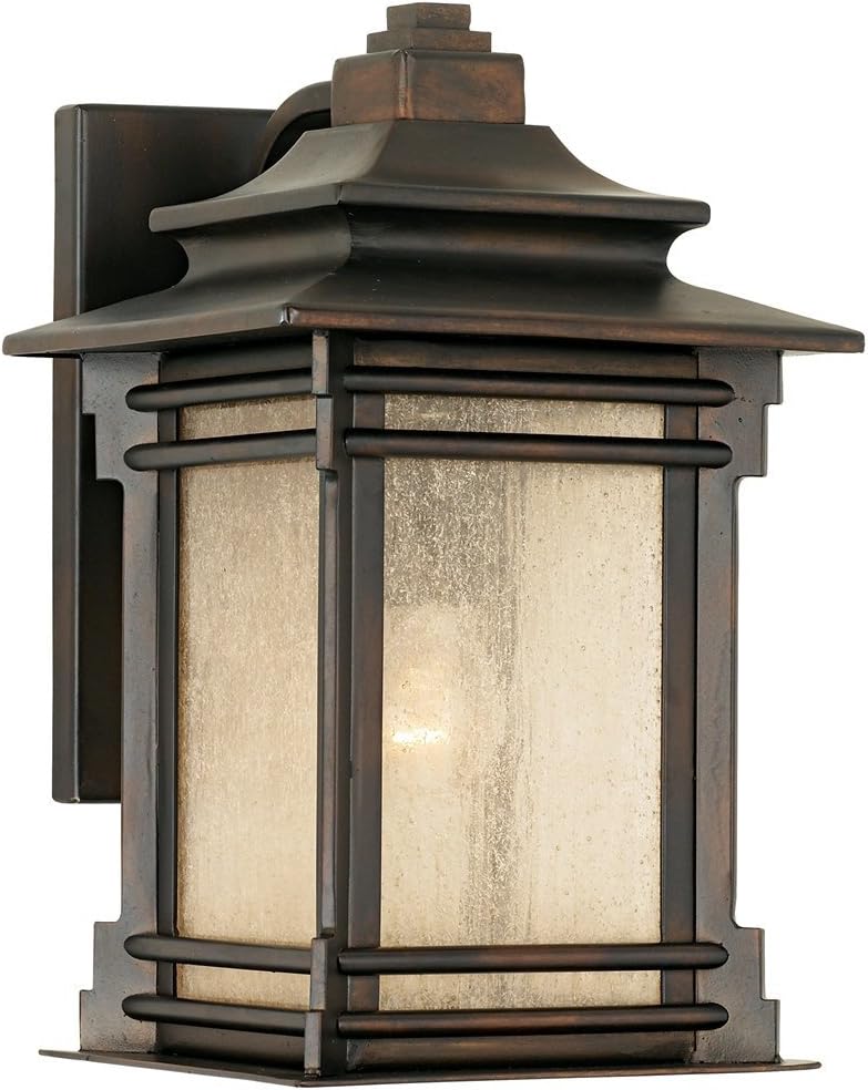 Franklin Iron Works Hickory Point Farmhouse Rustic Mission Outdoor Wall Light Fixture Walnut Bronze 12' Frosted Cream Glass for Exterior Barn Deck House Porch Yard Patio Outside Garage Front Door