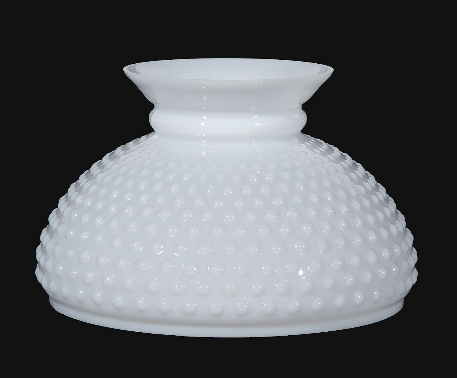 B&P Lamp® 10' Fitter Cased White Hobnail Shade With Plain Top