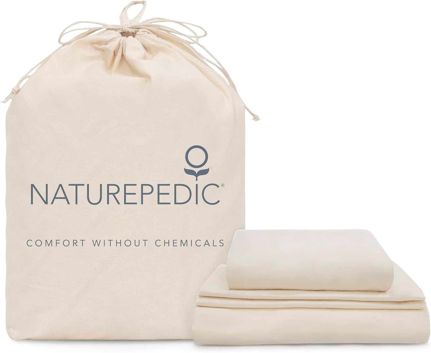 Naturepedic Organic Luxury Full Sheet Set - 4 Piece Soft Sheets for Full Size Bed - Comfy Breathable & Fitted Bed Sheet - 400 Thread Count Organic Cotton Sheet Set