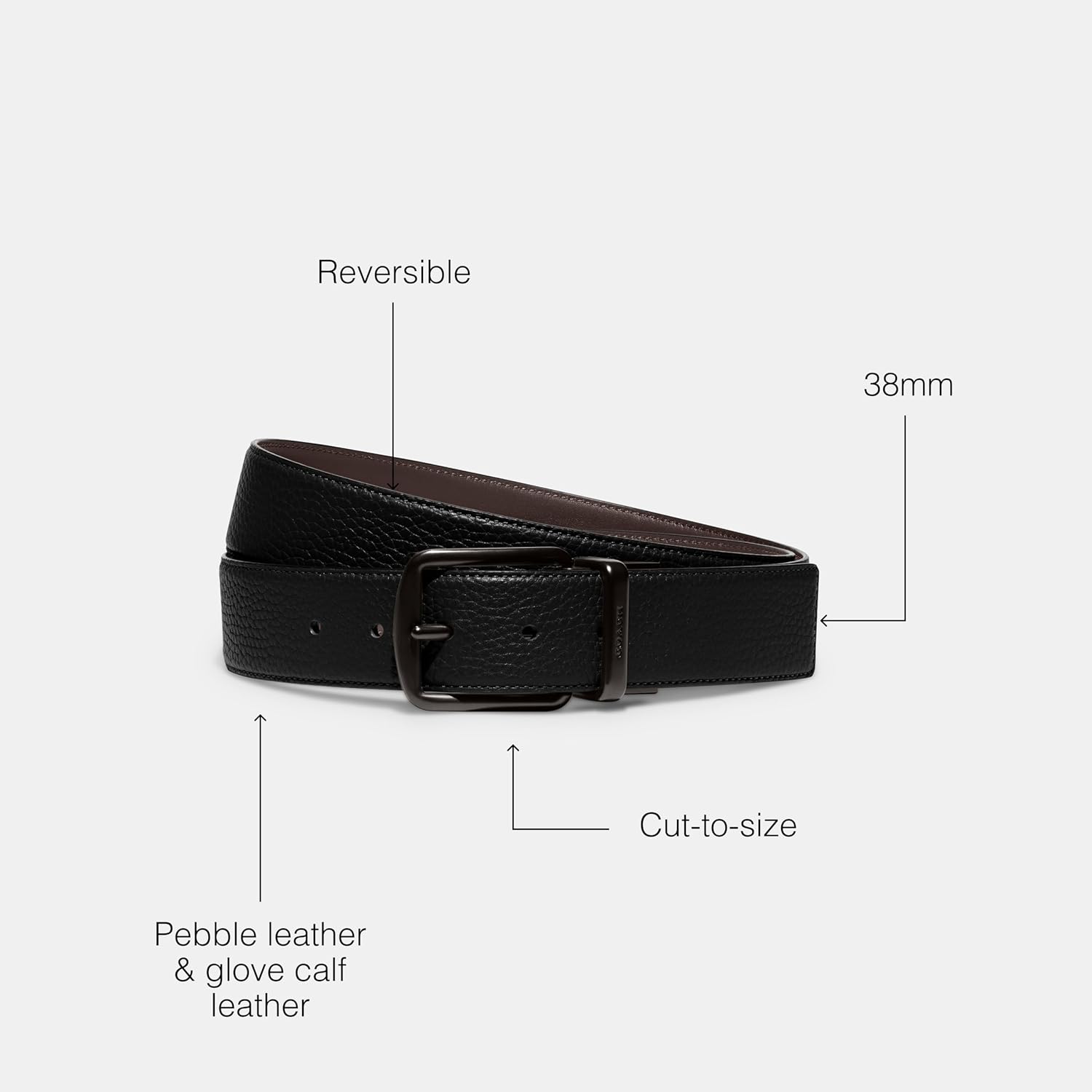 COACH 38MM Wide Harness CTW Reversible Belt