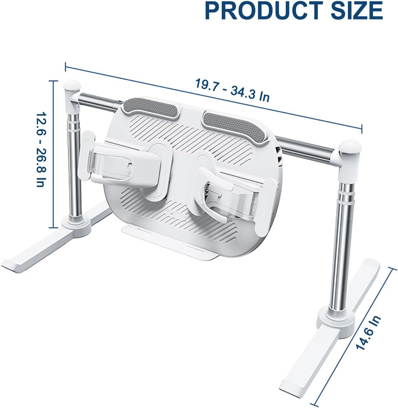 Book Stand for Reading, Book Stand in Bed, Height & Flat Plate Adjustable, Non-Slip, for Books, Sheet Music, Tablets, Mobile Phones, for Bay Window, Desktop, Sofa, Floor, Easy to Move